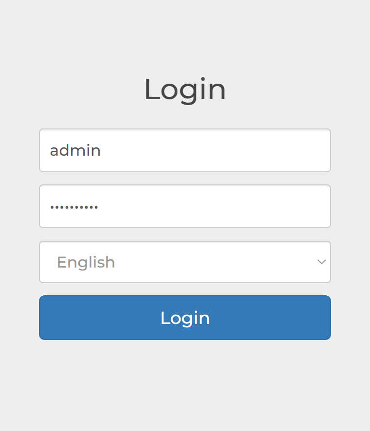 Login credentials entered